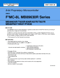 Datasheet MB89PV630CF manufacturer Fujitsu